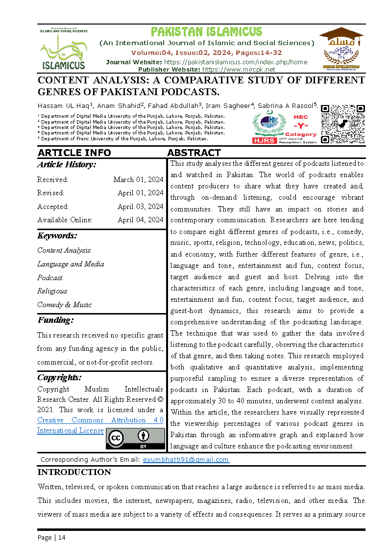 02 Eng Final PAKISTAN ISLAMICUS April June 2024 Vol 04 Issue 02 Citation Page