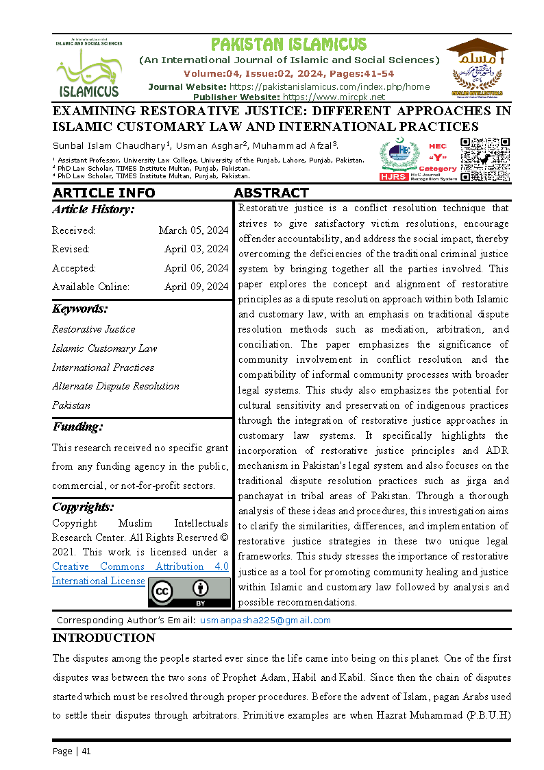 04 Eng Final PAKISTAN ISLAMICUS April June 2024 Vol 04 Issue 02 Citation Page